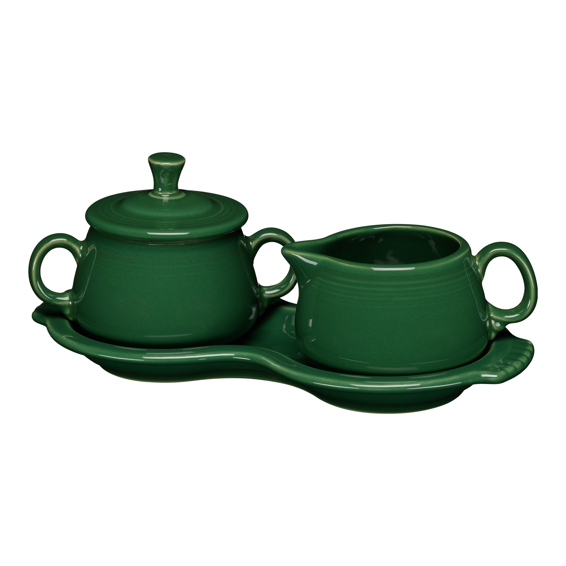 Fiesta Retired 4-Piece Sugar Bowl and Creamer Set with Tray - Image 4