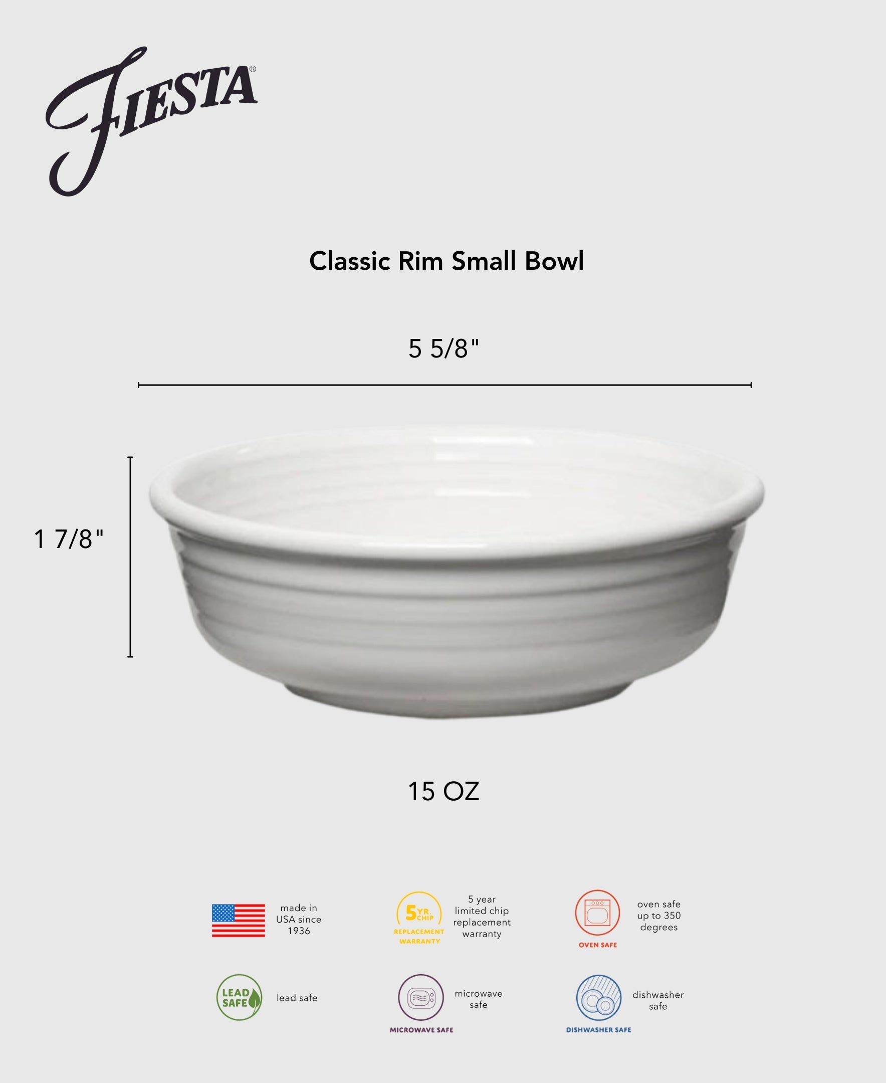 Fiesta Lavender Classic Rim 5 5/8 Inch Small Bowl 15 OZ - Image 4